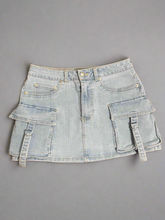 Load image into Gallery viewer, Denim Cargo Skirt
